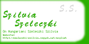 szilvia szeleczki business card